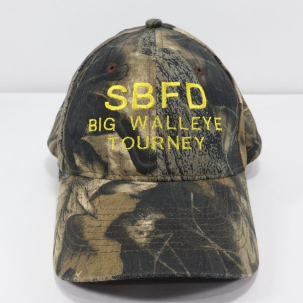 SBFD Mens Hat Big Walleye Tournament Firefighter Stoddard WI Camo Snapback